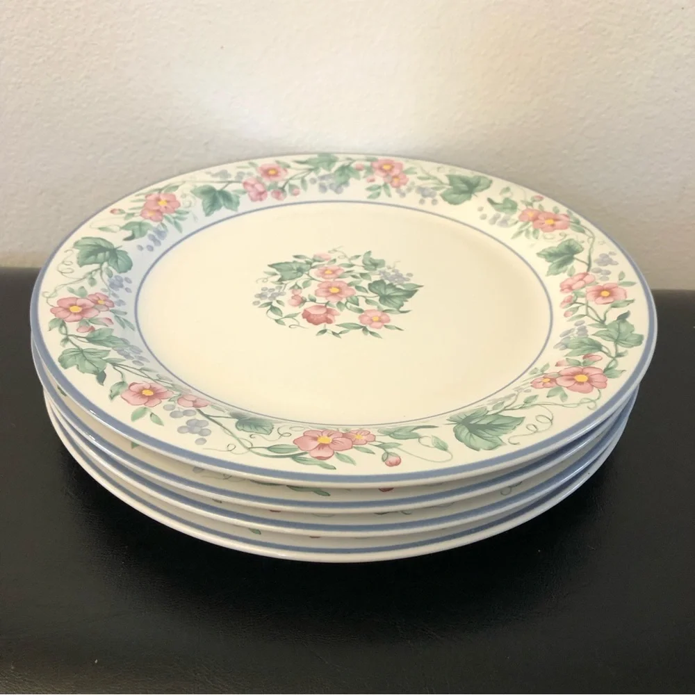 Vintage Ranmaru Kensington 4940 Table To Microwave Japan Plates Set Of Four - Picture 1 of 6